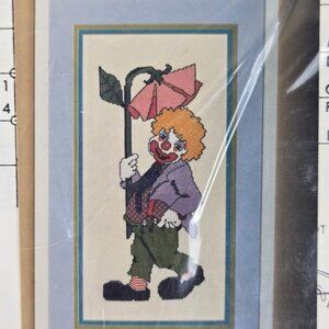 CAT 365 Counted Cross Stitch Kit Clown With Flower Factory Sealed